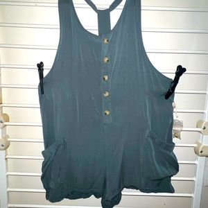 Button Up Overall Romper